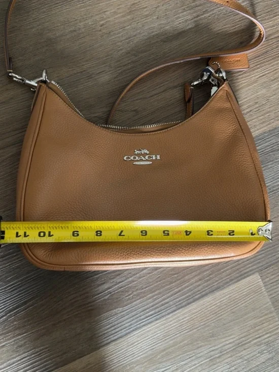 COACH Pebbled Leather Shoulder Bag in Tan - Picture 2 of 5